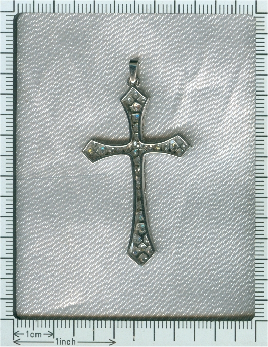 Estate platinum diamond cross